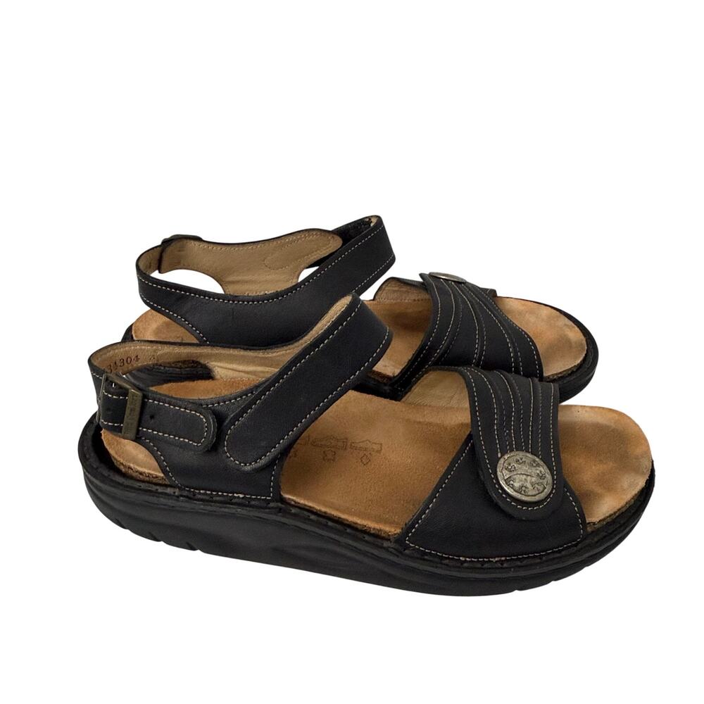 Finn Comfort Sandals Womens 7.5 US Sausalito Black Leather Slingback Comfort 38